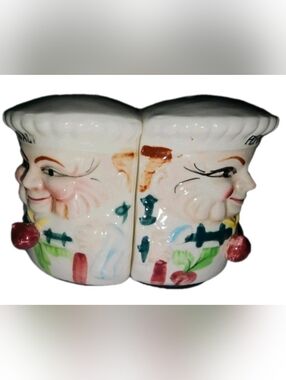 Vintage Japan Royal Jolly Chef & Baker Triangle Salt & Pepper Japan Kitschy